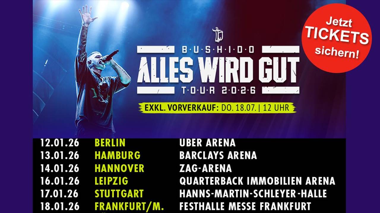 Tourdaten für die Bushido Tour 2026