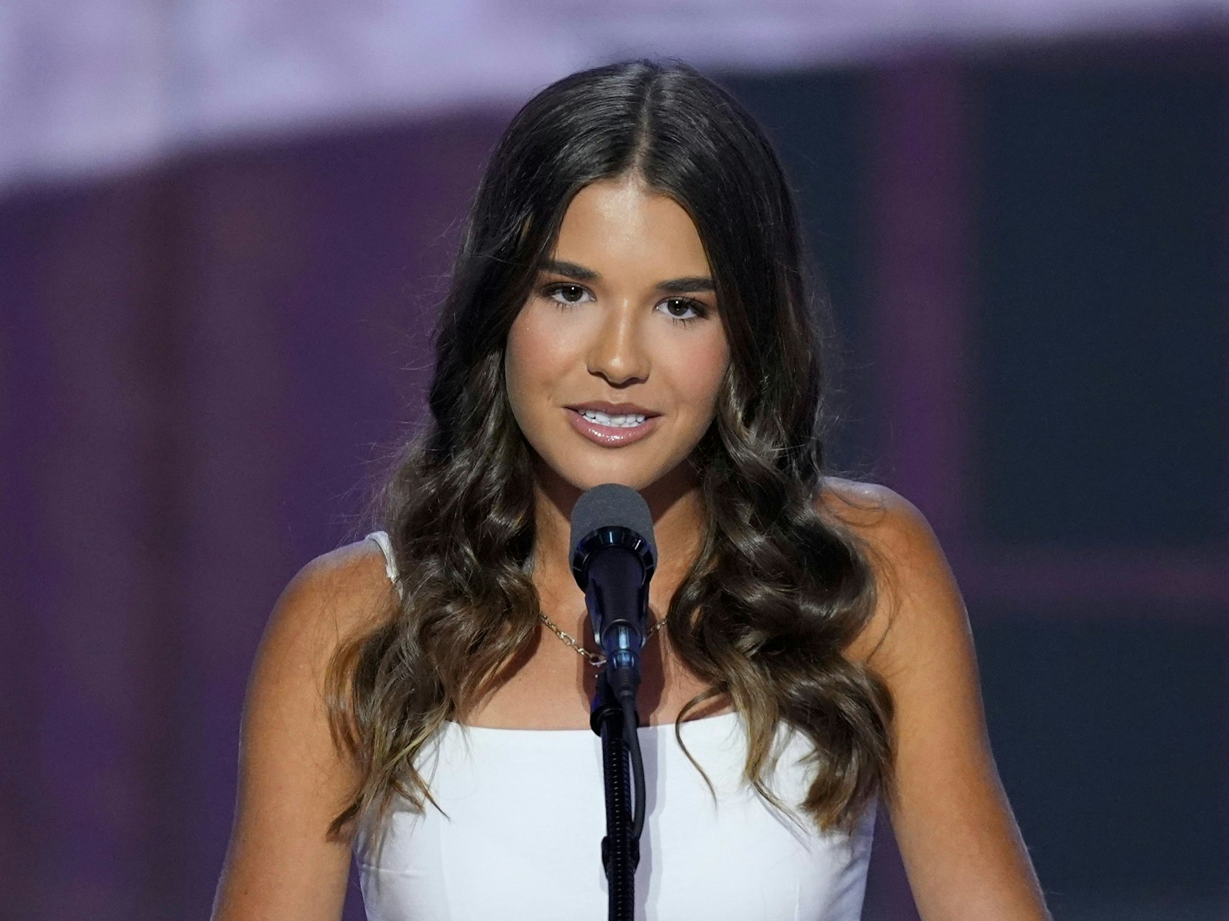 Kai Madison Trump spricht am dritten Tag der Republican National Convention im Fiserv Forum in Milwaukee.