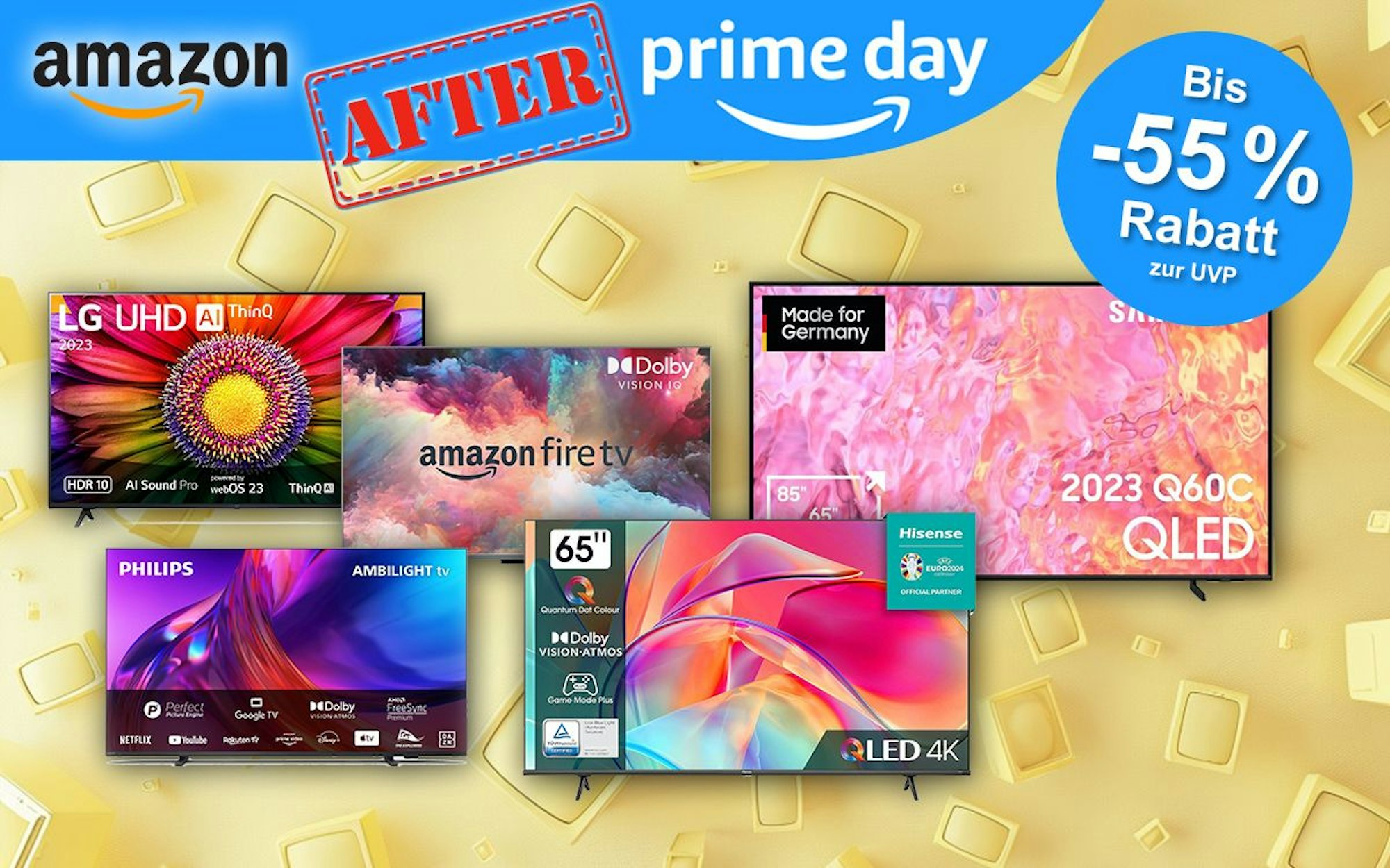 Smart-TVs im After Prime Day Sale bis zu 55% günstiger