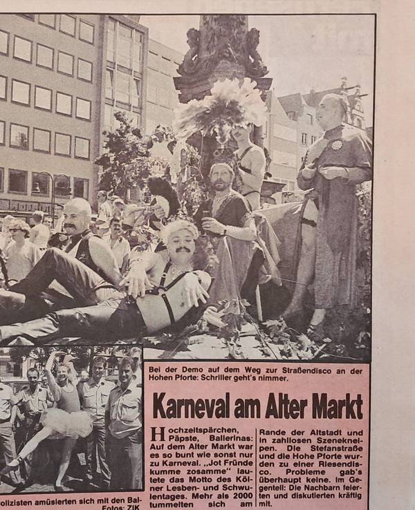 Der erste CSD in Köln fand am 7. Juli 1991 statt als „Kölner Lesben- und Schwulentag“. Der EXPRESS berichtete von der Parade.