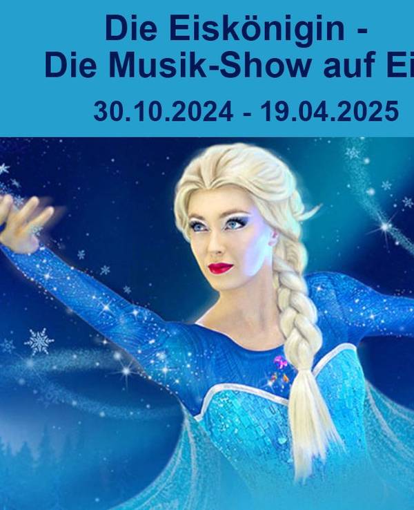 Bild der Eiskönigin Elsa vor blauem Hintergrund