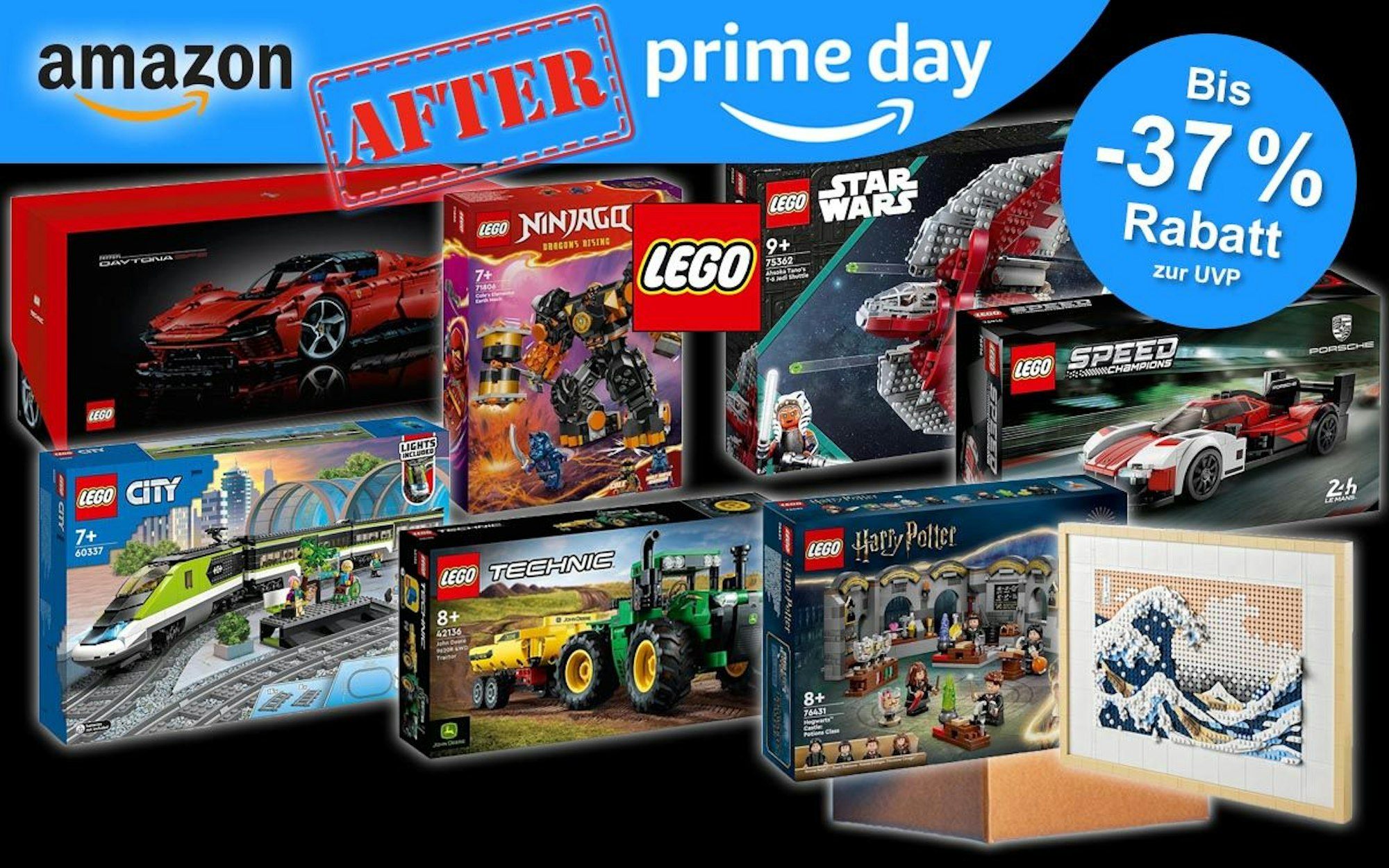 Amazon After Prime Day Angebote auf Lego Speed Champions, Star Wars, Harry Potter, City, Art, Ninjago, Technic.