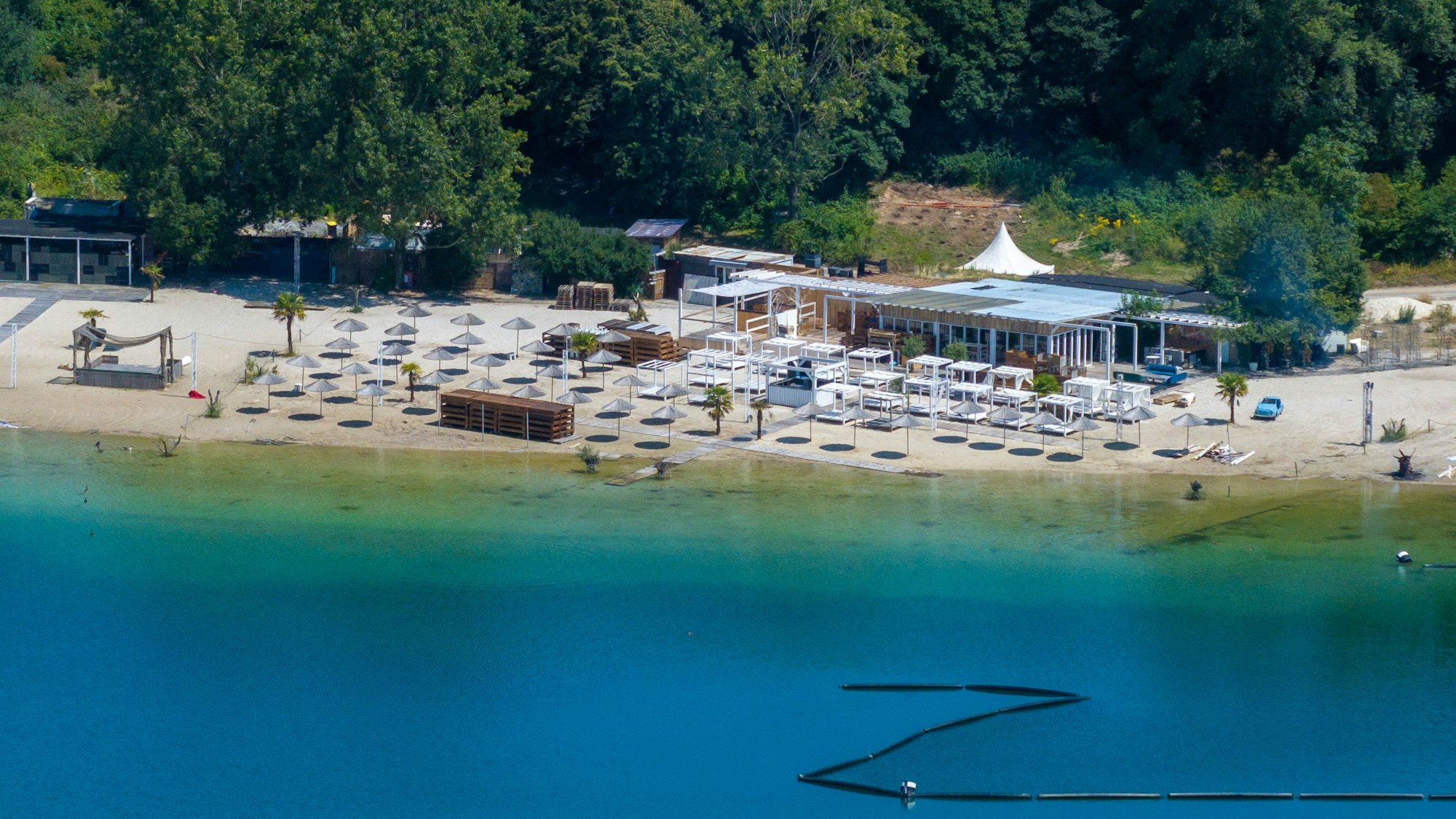 Der Beachclub „Monkey's Island“ am Escher See ist derzeit geschlossen.