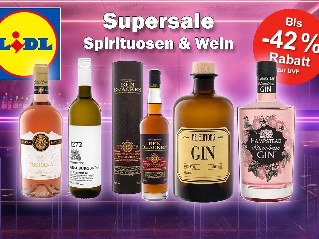 Spirituosen und Wein Sale bei LIDL: Jetzt bis zu 42% sparen!