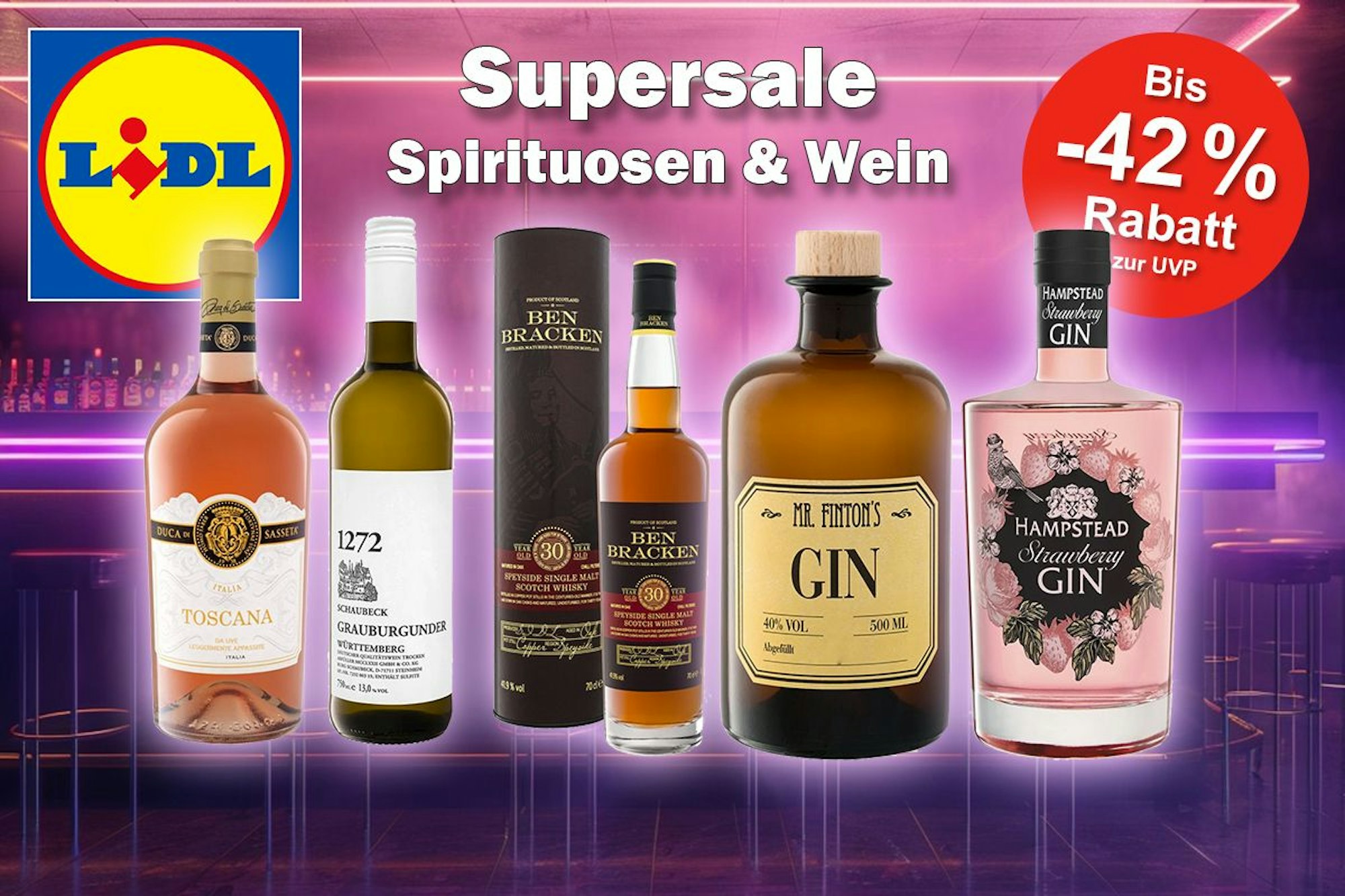 Spirituosen und Wein Sale bei LIDL: Jetzt bis zu 42% sparen!