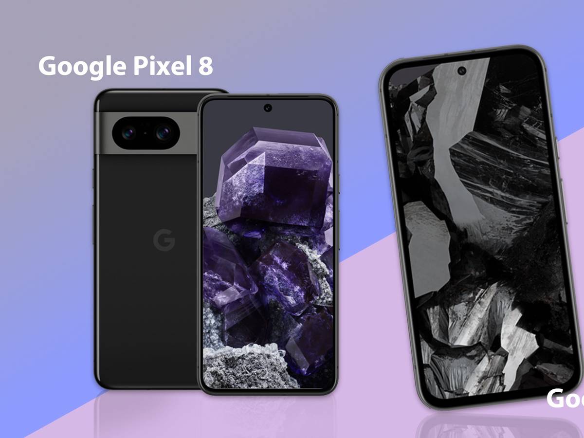 Google Pixel 8 und das Google Pixel 8a Smartphones in Schwarz.
