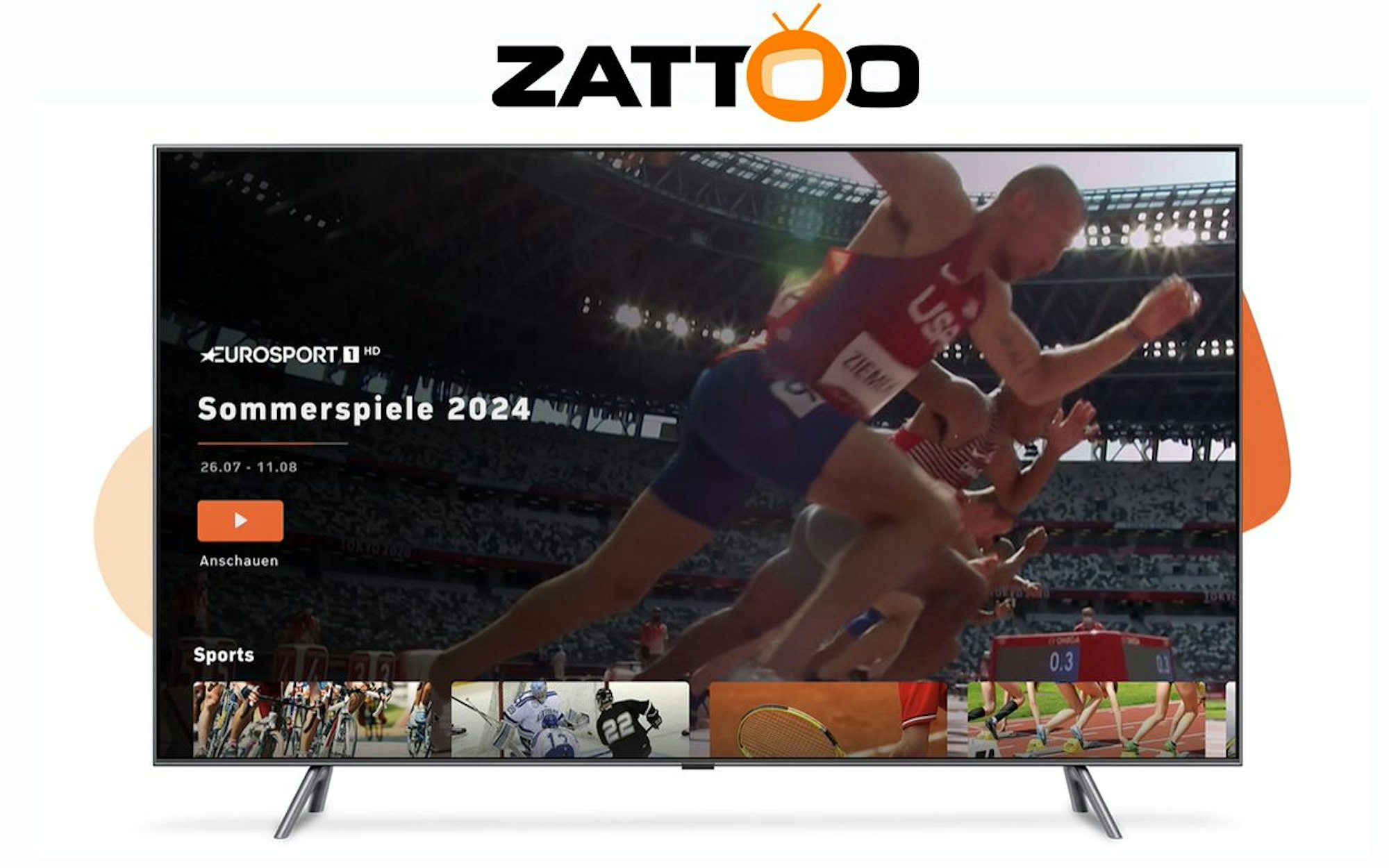 Fernseher mit Bild von den Sommerspielen 2024