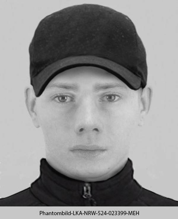 Phantombild eines Mannes mit schwarzer Kappe.