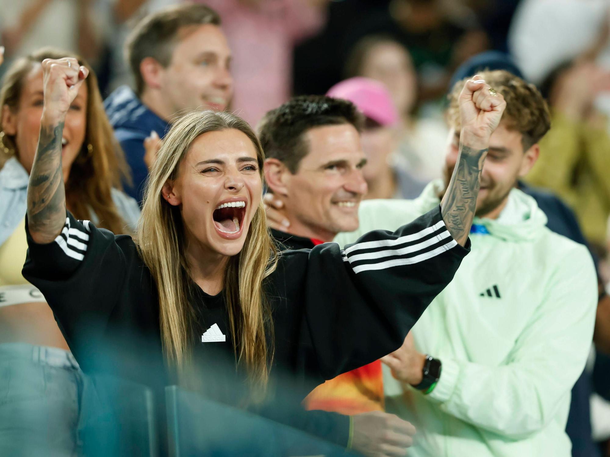 Sophia Thomalla jubelt über den Sieg ihres Freundes Alexander Zverev.
