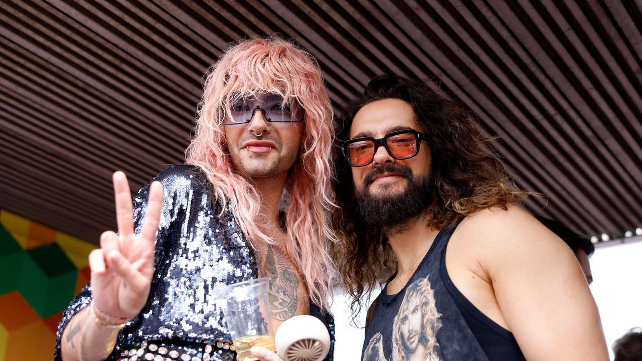 Bill und Tom Kaulitz auf dem Kölner CSD.