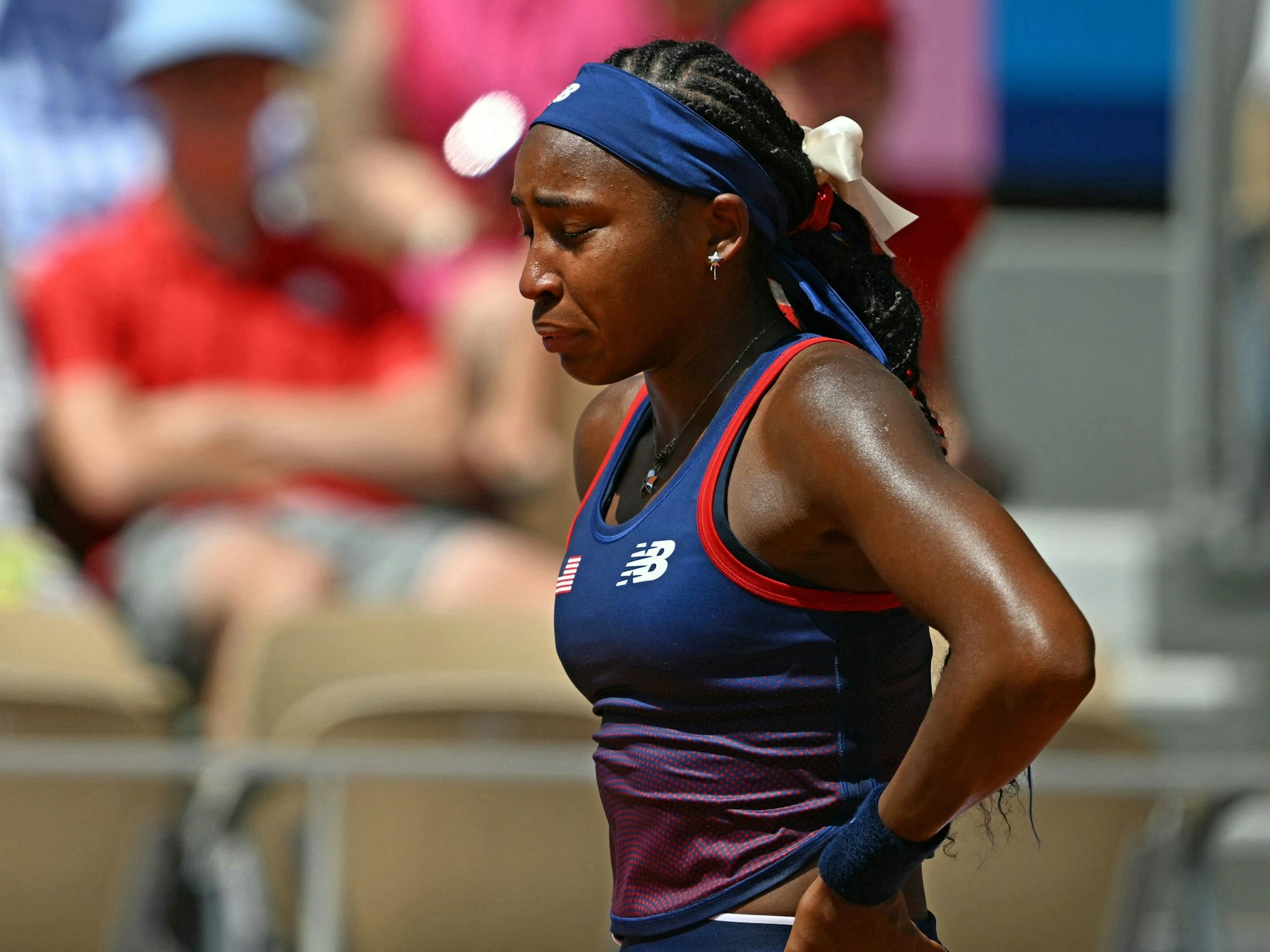 Coco Gauff kommen nach einer Diskussion mit dem Schiedsrichter die Tränen.