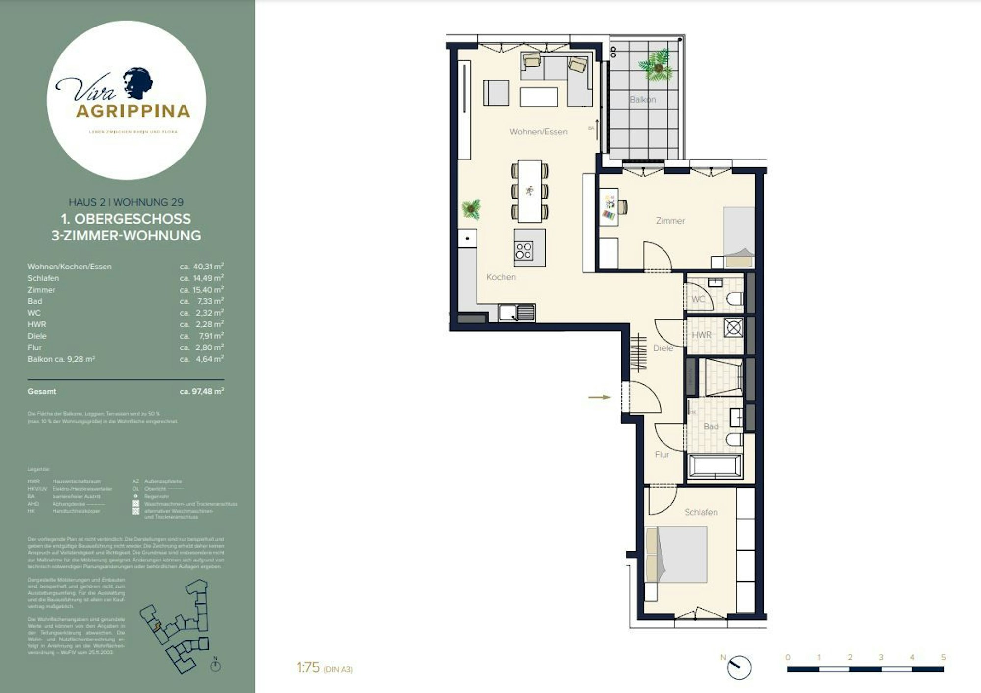 Viva Agrippina Grundriss Wohnung 2.29.