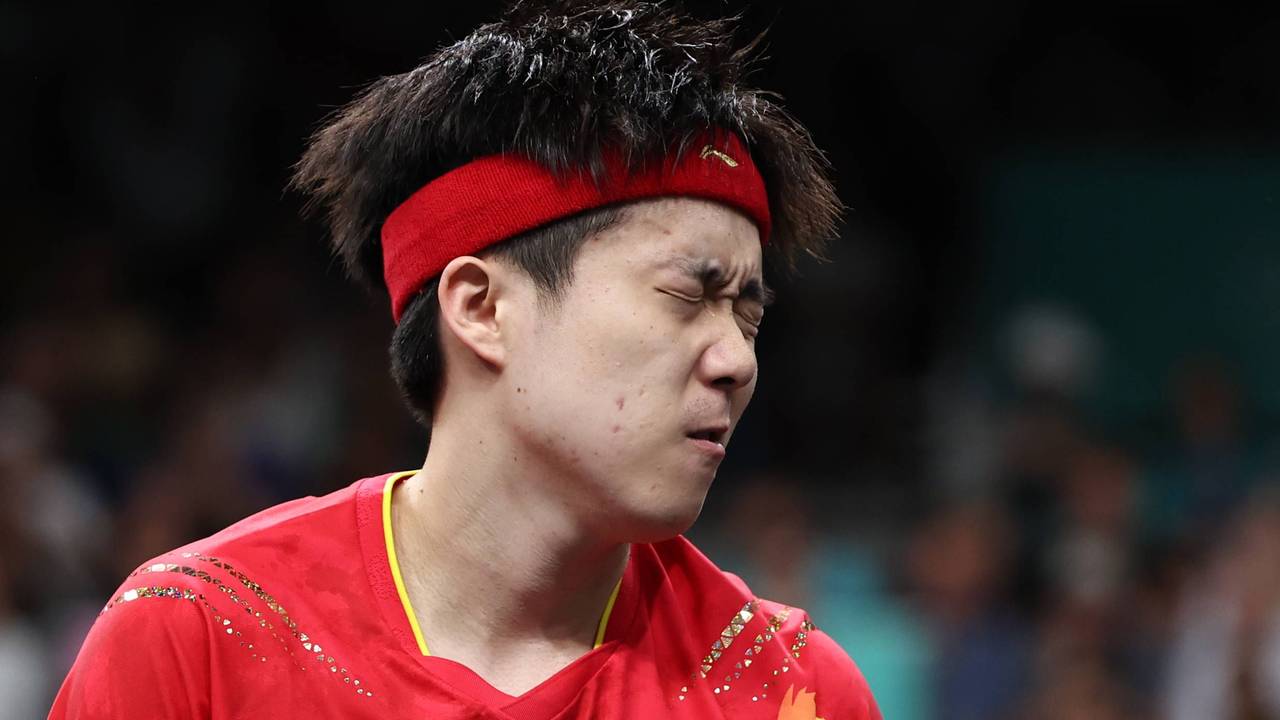 Tischtennis-Spieler Wang Chuqin.