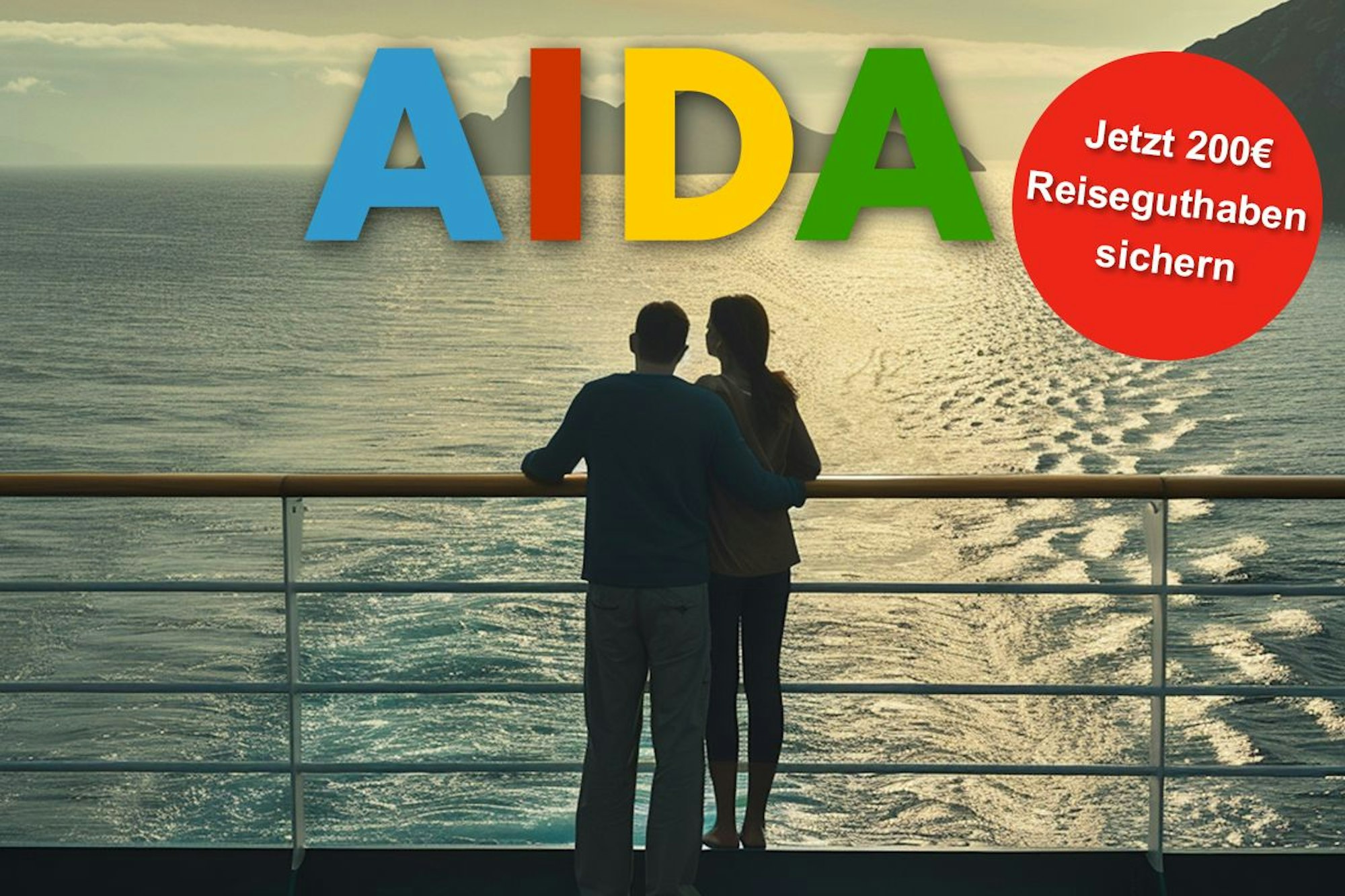 Zwei Personen auf einem Kreuzfahrtschiff