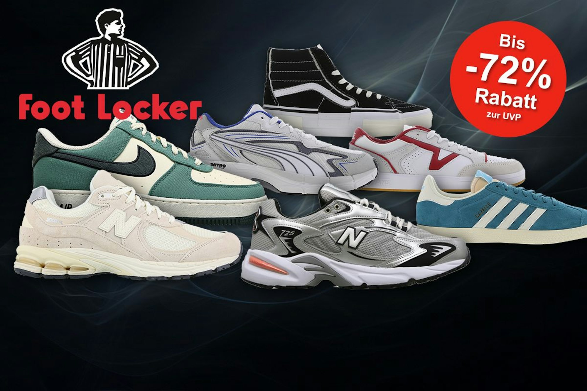 Foot Locker Sale: Spare bis zu 72% auf Sneaker von Nike, adidas, Reebok, New Balance und viele mehr
