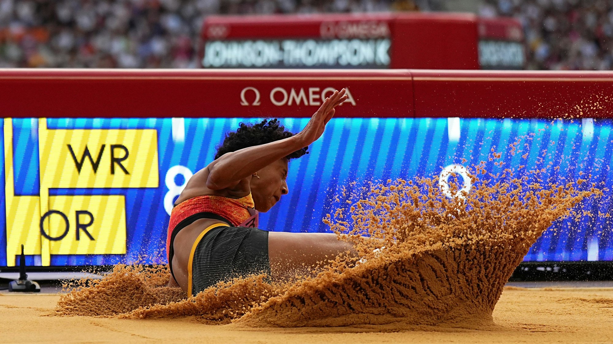 Malaika Mihambo beim Olympia-Finale im Weitsprung am Donnerstag (8. August 2024).