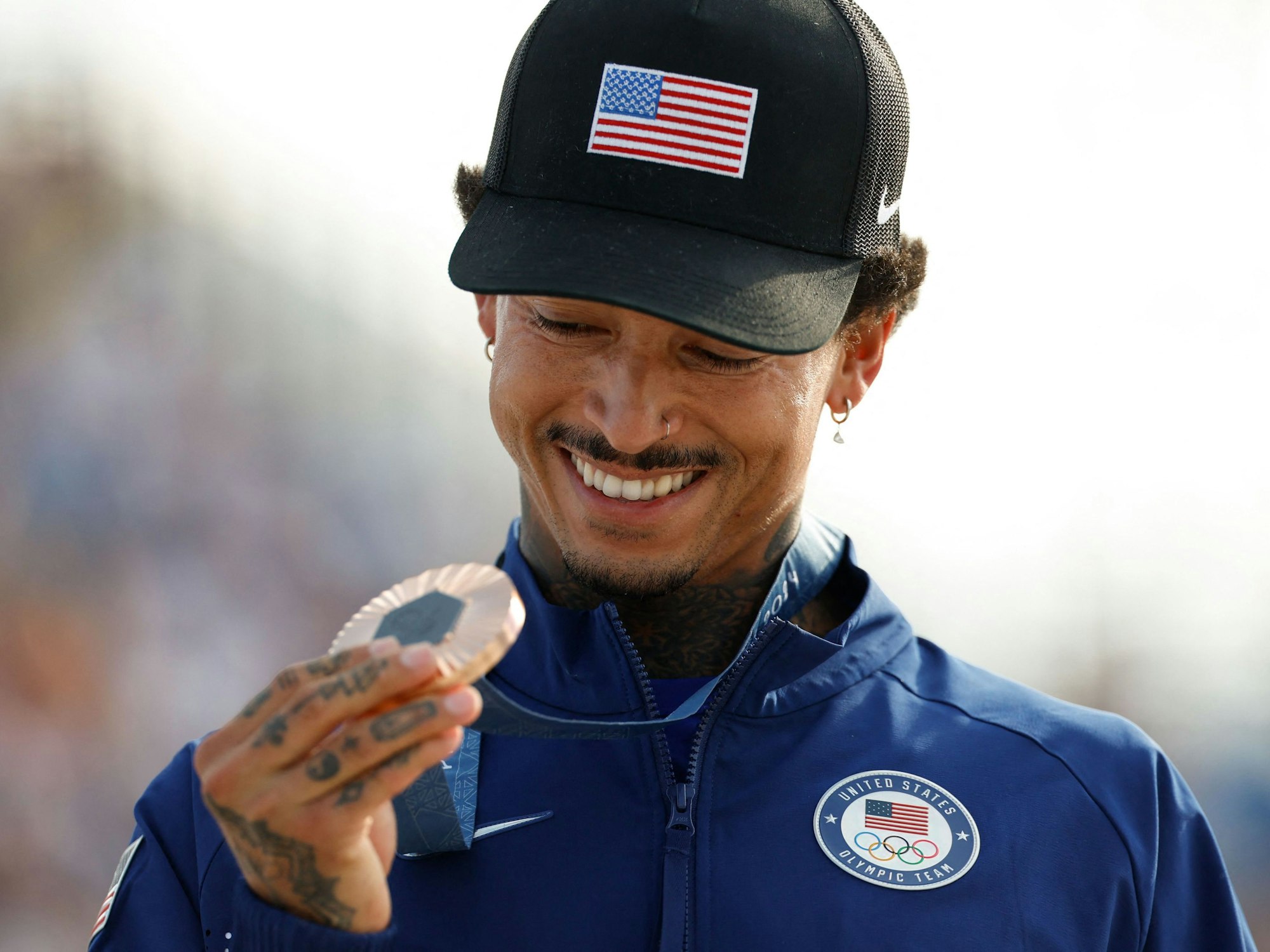 Nyjah Huston mit seiner Medaille.