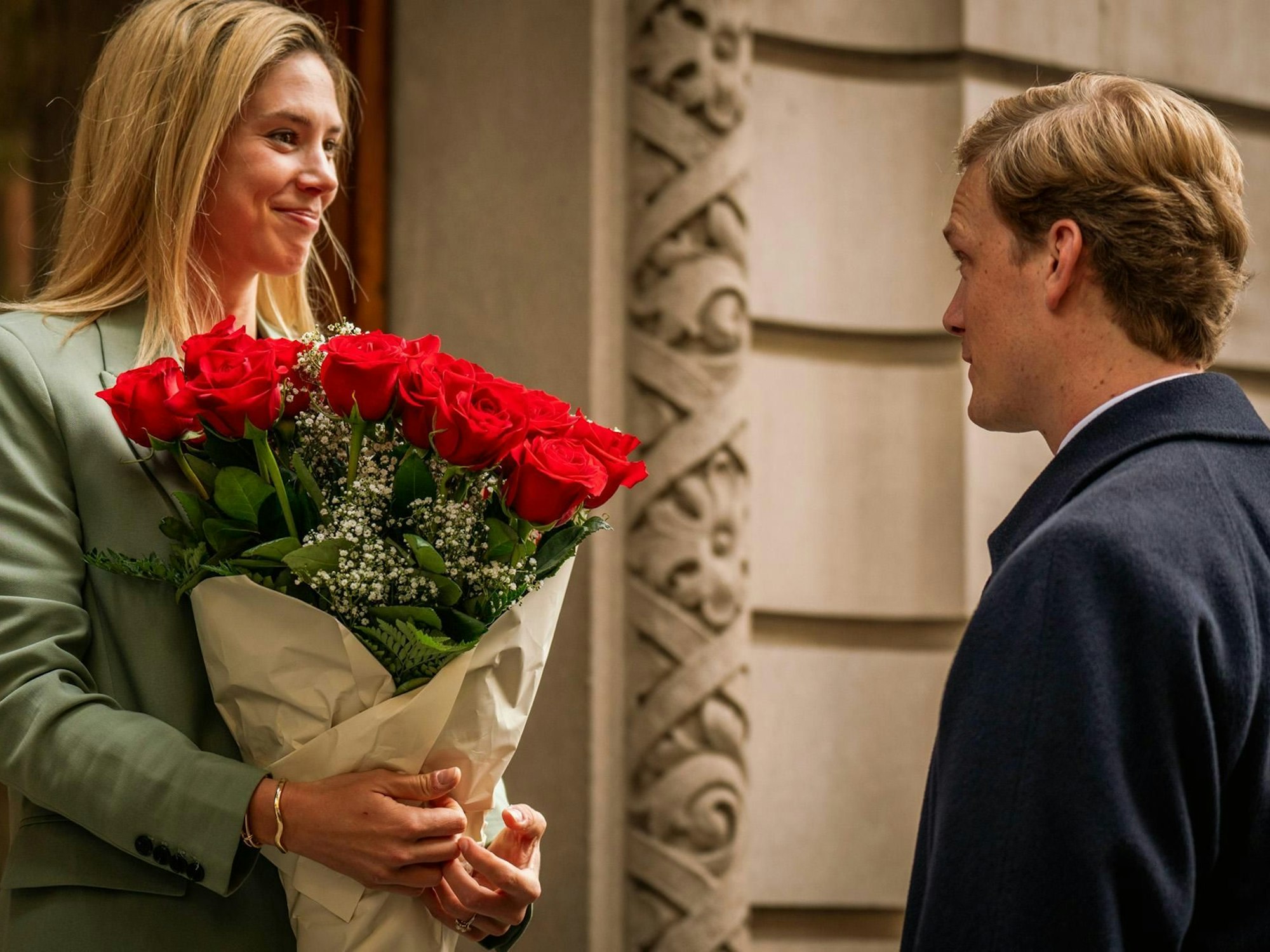 Delfina Chaves und Martijn Lakemeier am Set der RTL+-Sendung „Maxima“