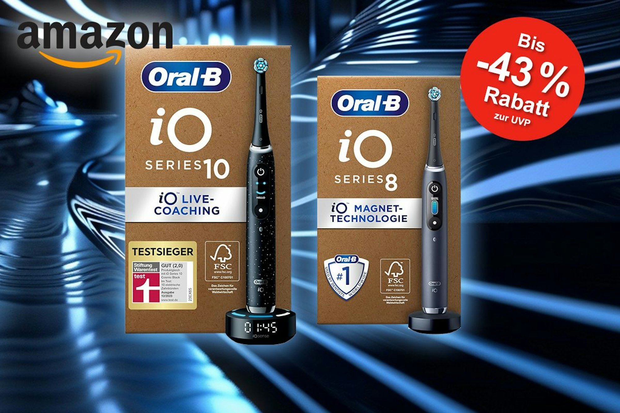 Oral-B iO Sale bei Amazon: Spare bis zu 43% auf die iO Serie 8 und 10 bei Amazon