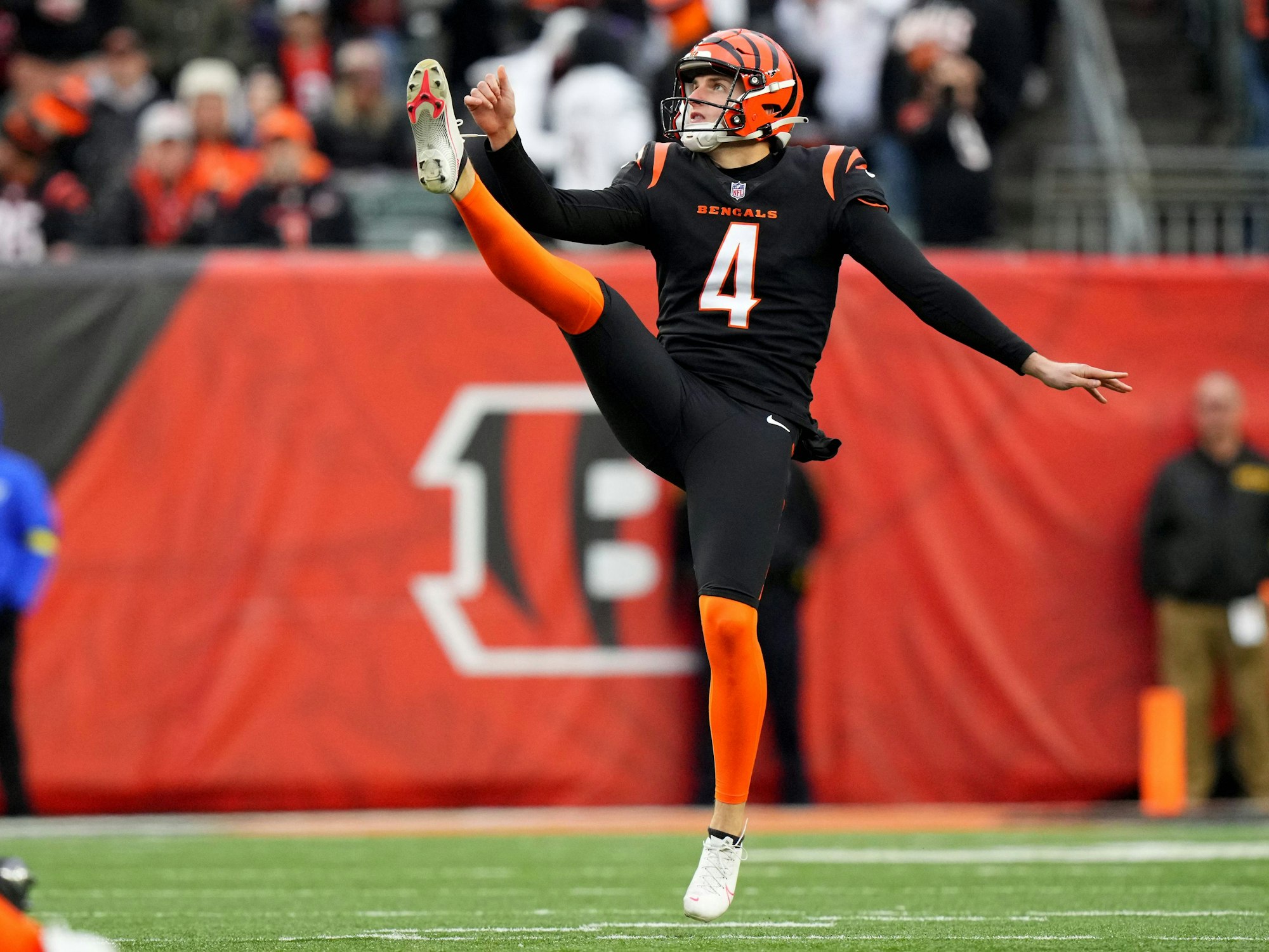 Drue Chrisman wärmt sich auf.