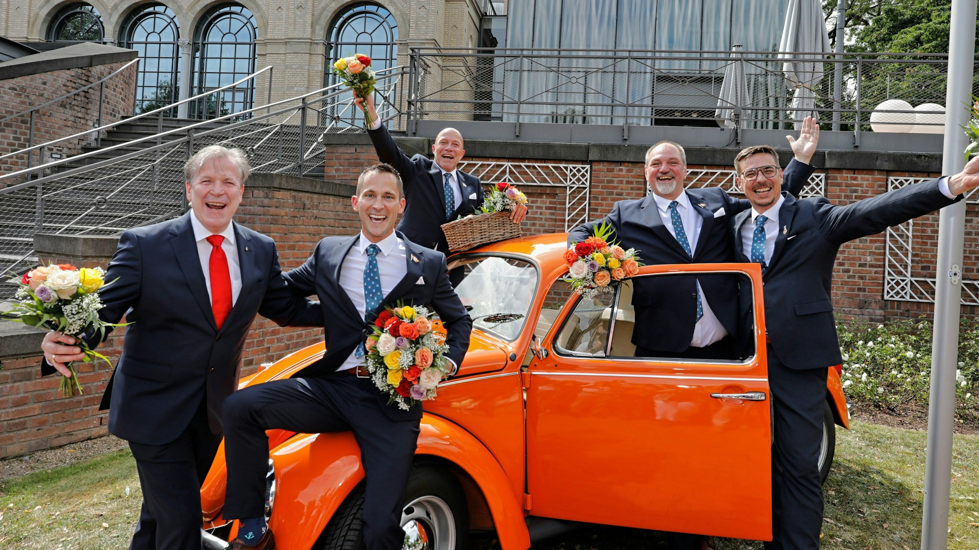 Das Dreigestirn mit Christoph Kuckelkorn und Dieter Hellermann.