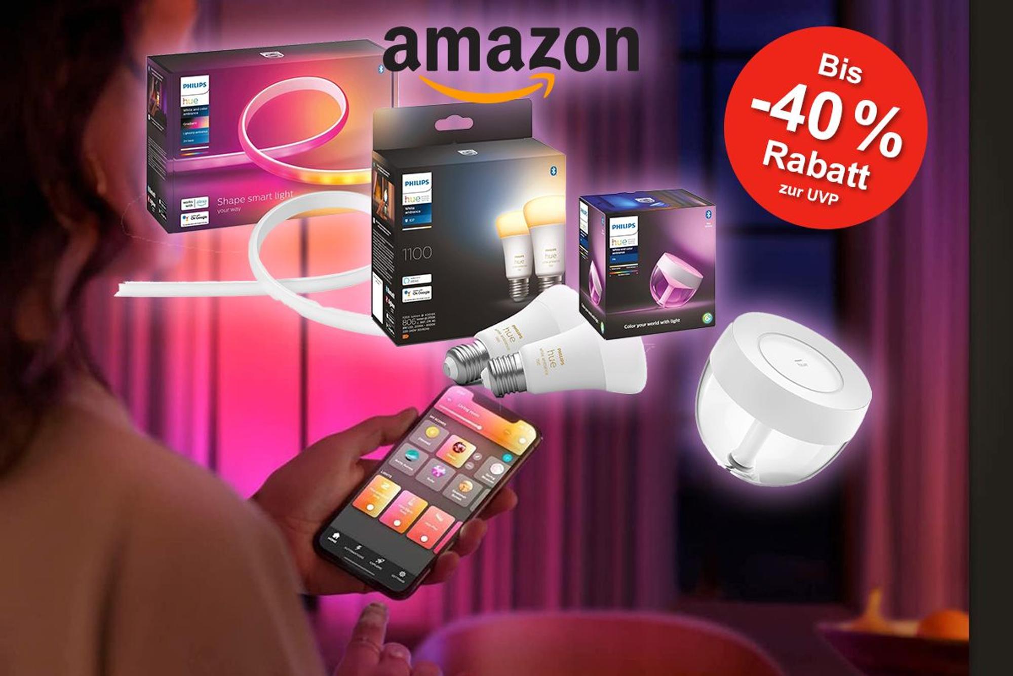 Philips Hue Sale bei Amazon: Spare bis zu 40% auf Beleuchtungslösungen von Philips Hue