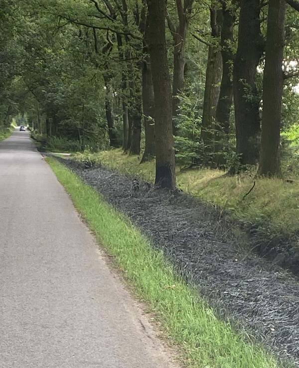 Das Foto zeigt die Verunreinigungen, die das Team des Kreis-Bauhofs am Freitagmorgen an der Granatstraße entdeckt hat.