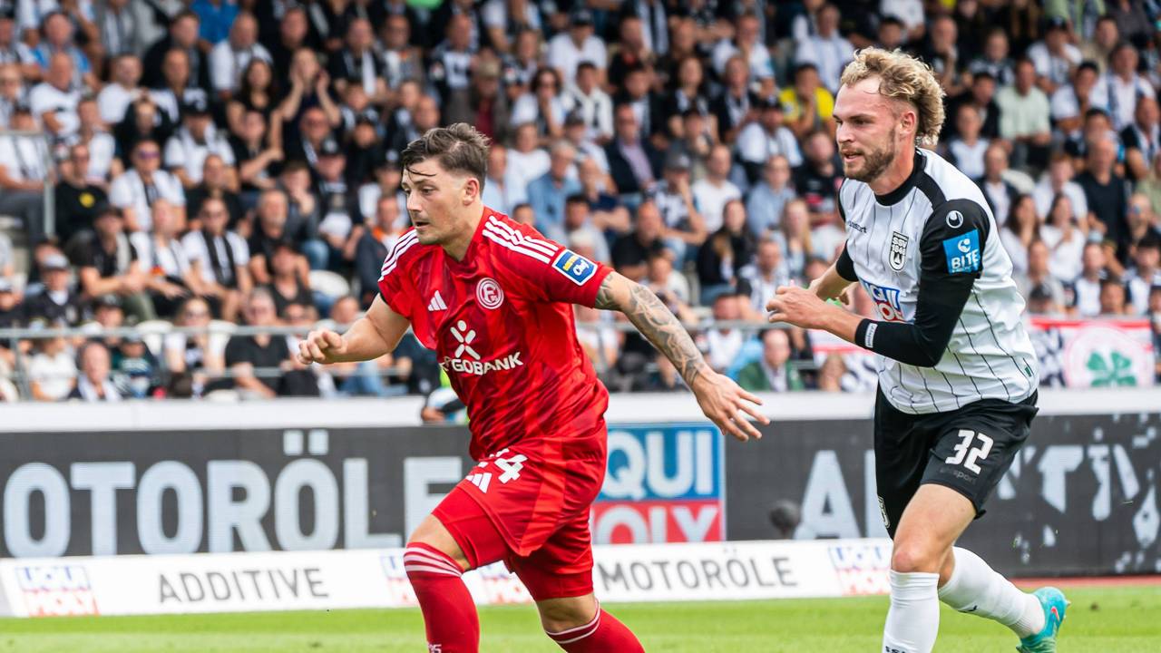 Dawid Kownacki bei seinem ersten Auftriit mit der Fortuna am 25. August 2024 beim den SSV Ulm.