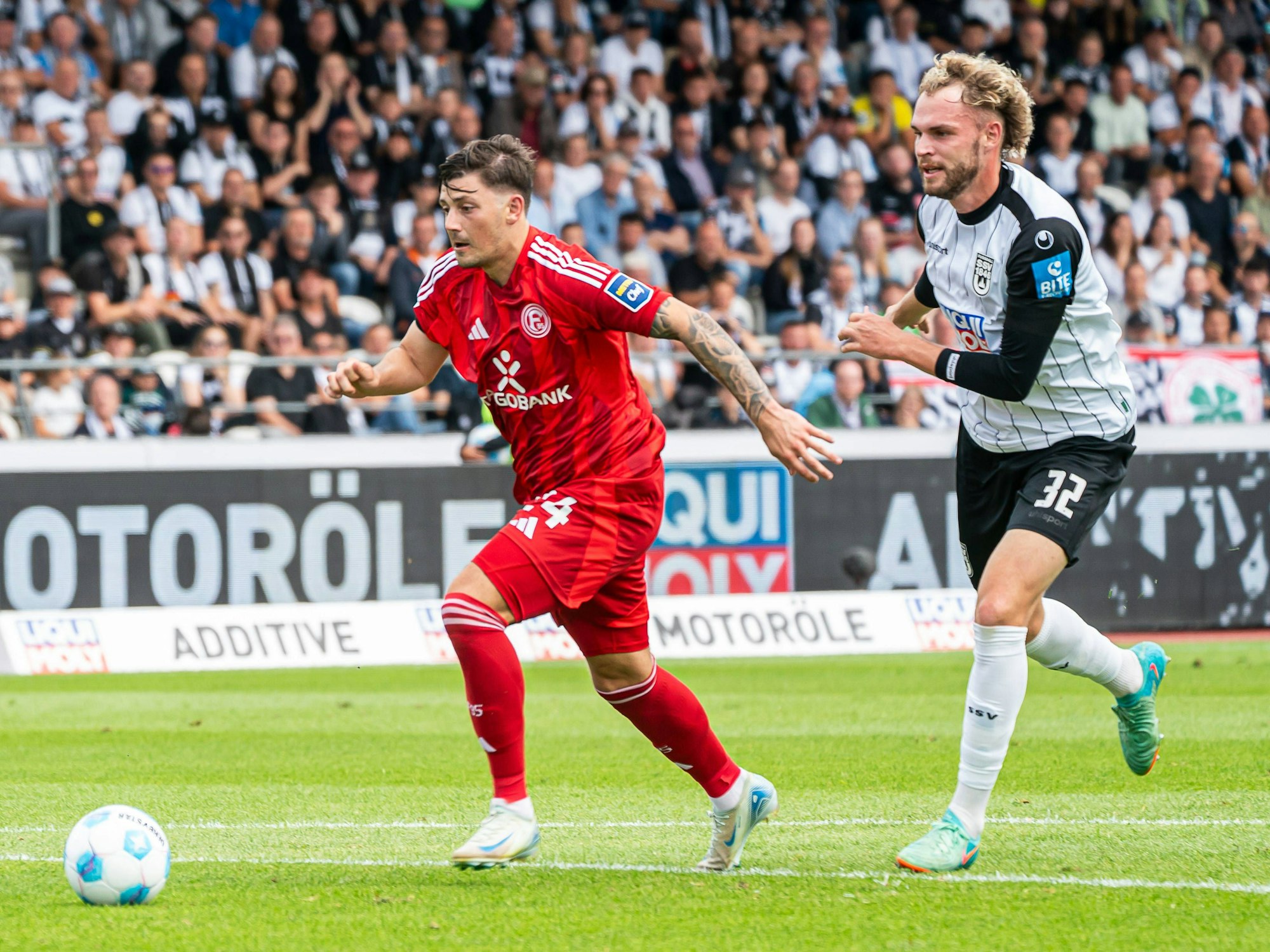 Dawid Kownacki bei seinem ersten Auftriit mit der Fortuna am 25. August 2024 beim den SSV Ulm.