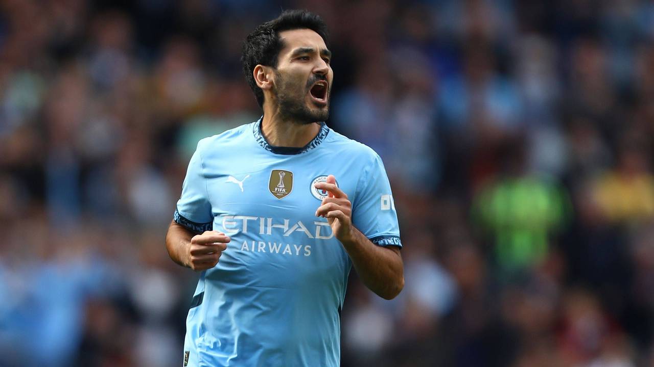 Ilkay Gundogan läuft, wie hier beim Spiel gegen Ipswich Town am 24. August 2024, nun wieder im Manchester-City-Trikot auf.