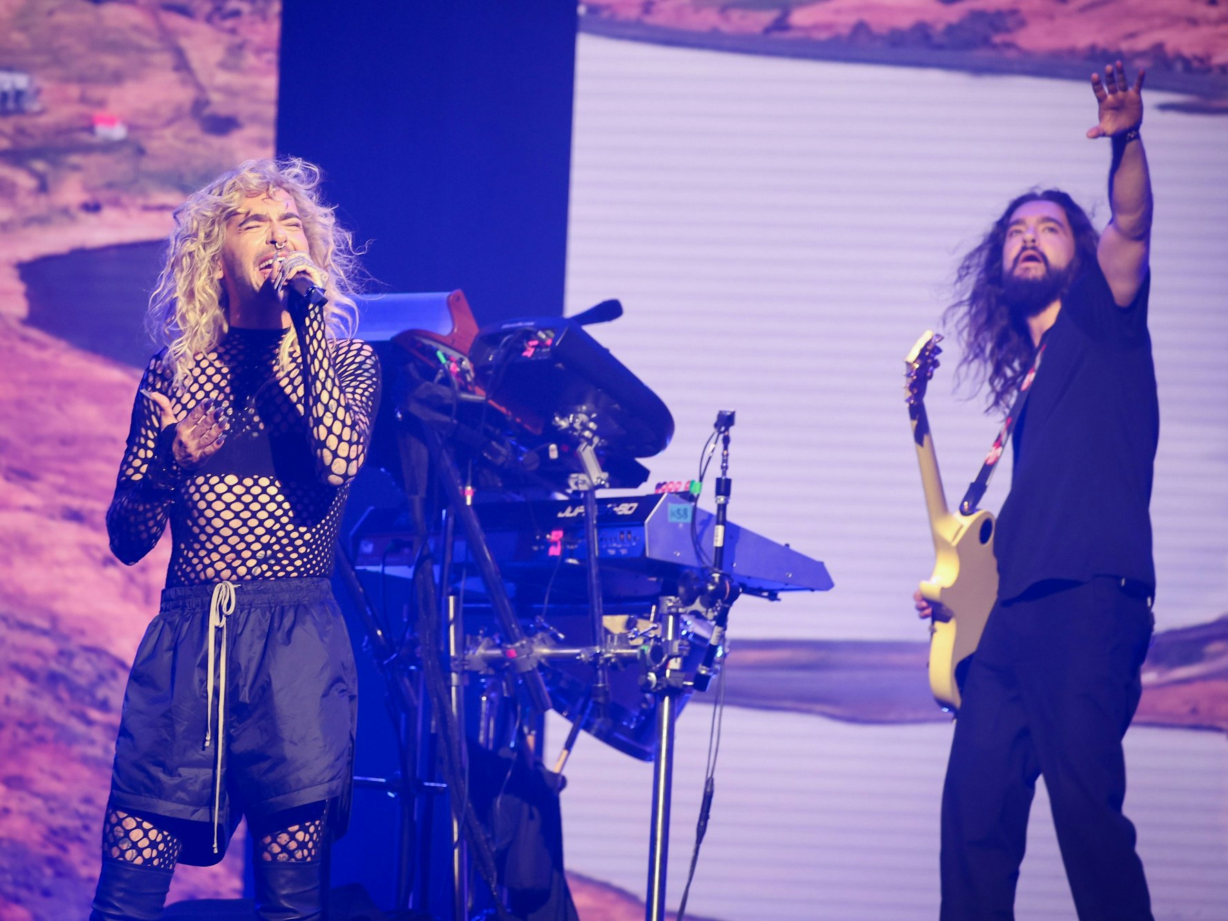 Bill und Tom Kaulitz bei einem Auftritt in Hamburg.