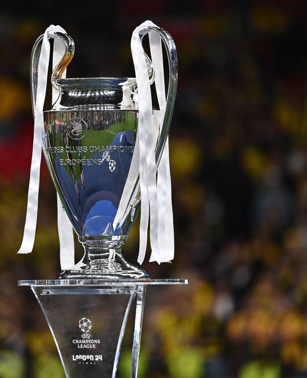 Die Champions-League-Trophäe beim Finale im Wembley Stadium am 1. Juni 2024.