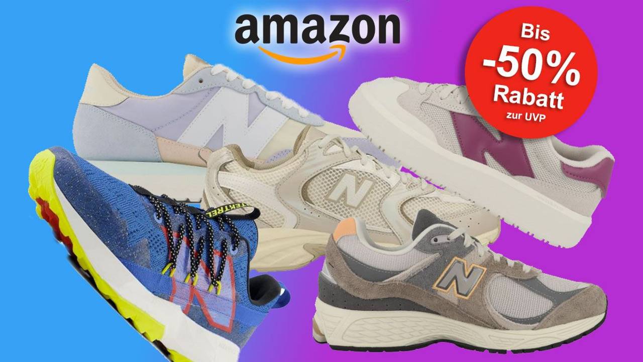 Auf dem Bild sind unterschiedliche Modelle in verschiedenen Farben von New Balance zu sehen.
