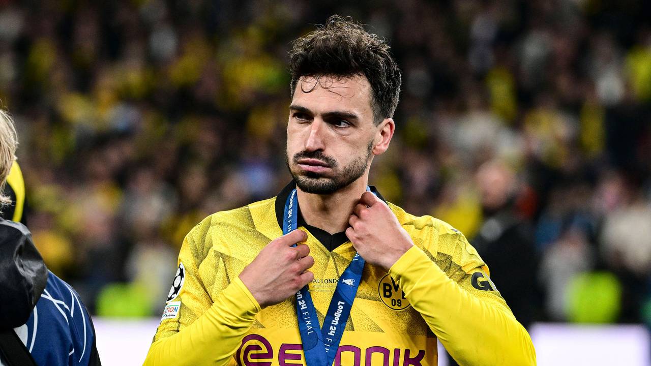Ex-BVB-Verteidiger Mats Hummels nach dem verlorenen Champions-League-Finale gegen Real Madrid am 1. Juni 2024 in London.