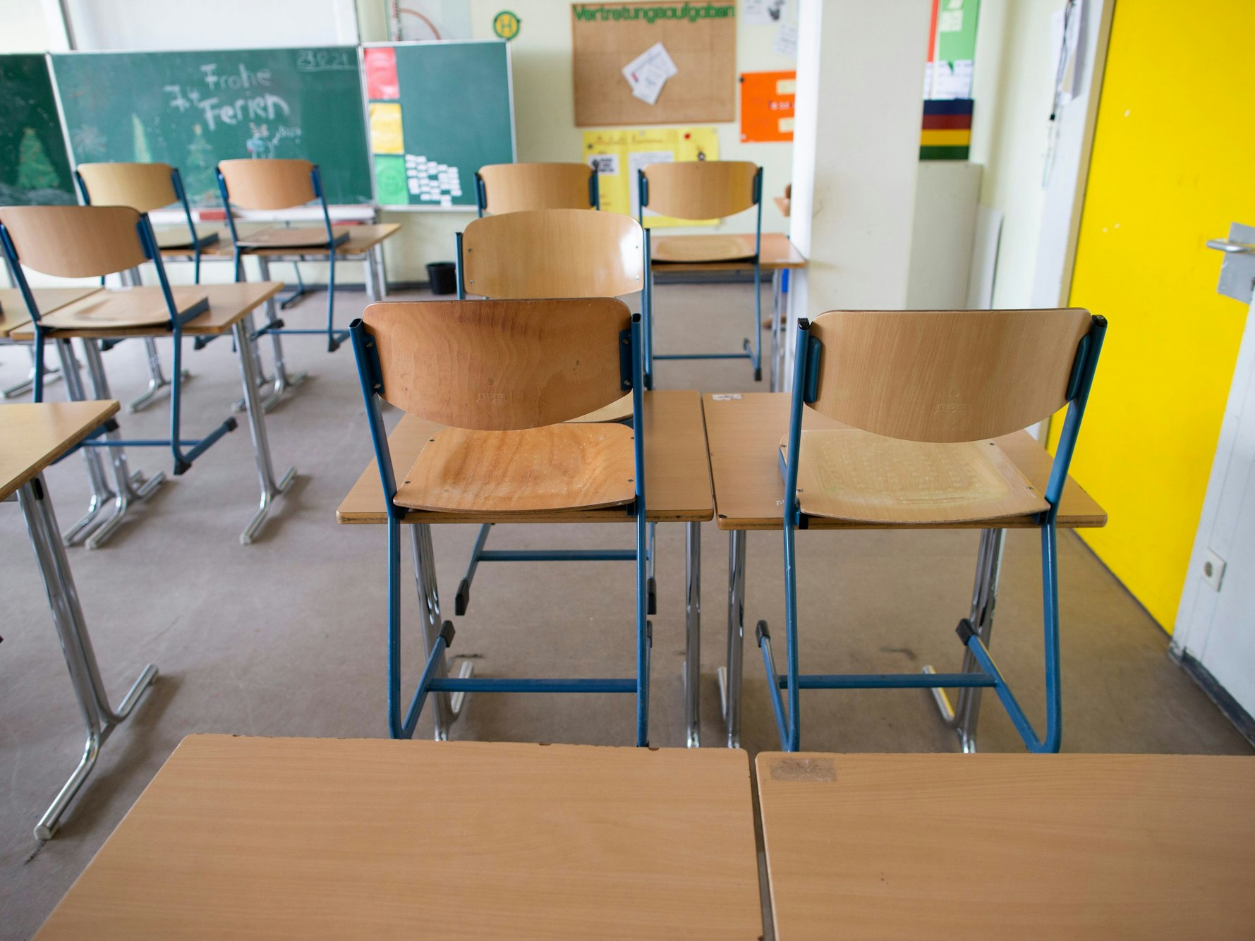 Ein Klassenraum der Heinrich-Böll-Gesamtschule in Köln.