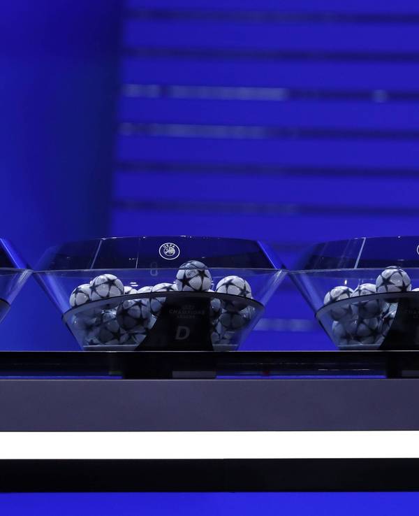Loskugeln für die Auslosung der Gruppenphase der Champions League