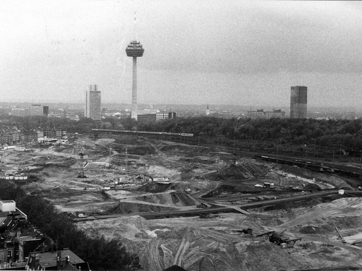 Eine Großbaustelle in Köln. Hier entstand der Mediapark.