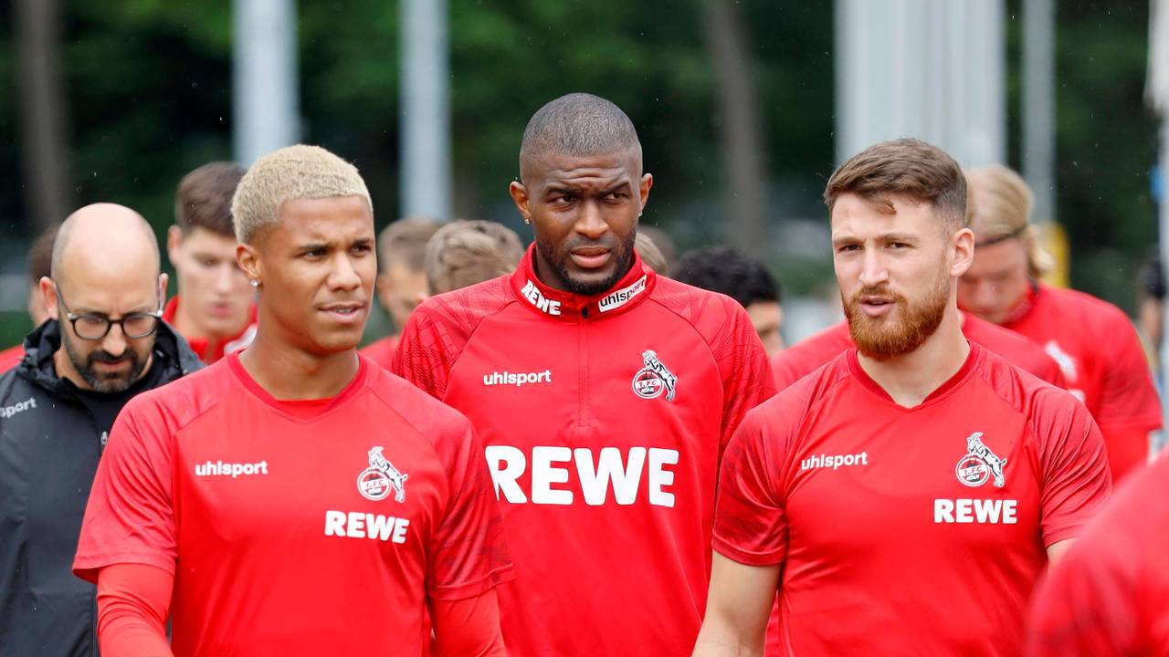 Ismail Jakobs, Anthony Modeste und Salih Özcan beim Trainingsauftakt des 1. FC Köln in Vorbereitung auf die Bundesligasaison 2021/22.