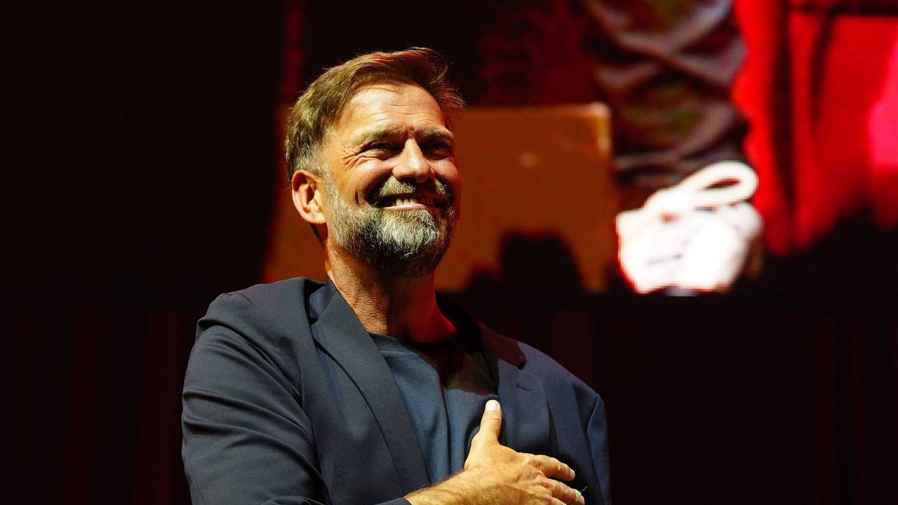 Jürgen Klopp bei einem Event zu seinem Abschied als Trainer des FC Liverpool.