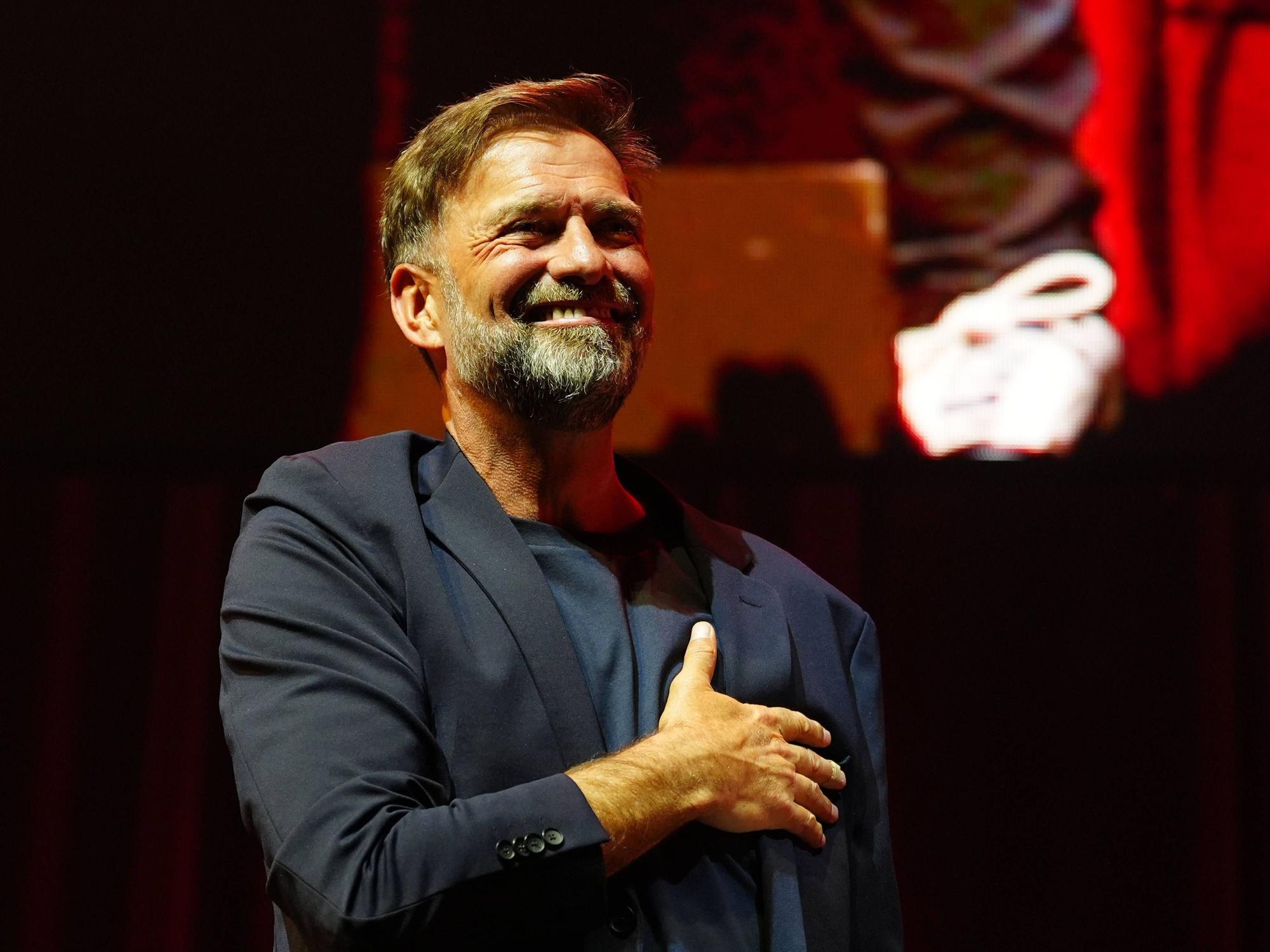 Jürgen Klopp bei einem Event zu seinem Abschied als Trainer des FC Liverpool.