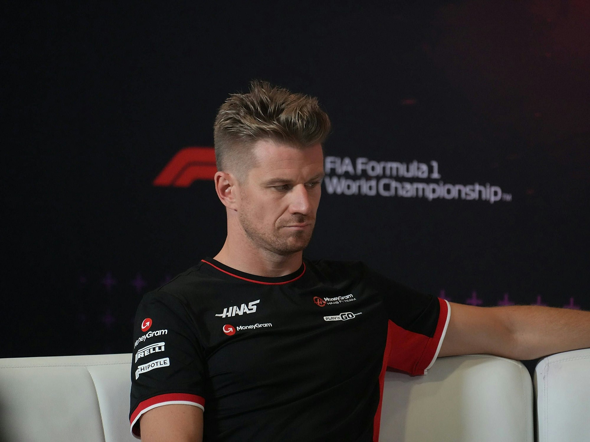 Nico Hülkenberg auf der Pressekonferenz des Großen Preises von Italien in Monza.
