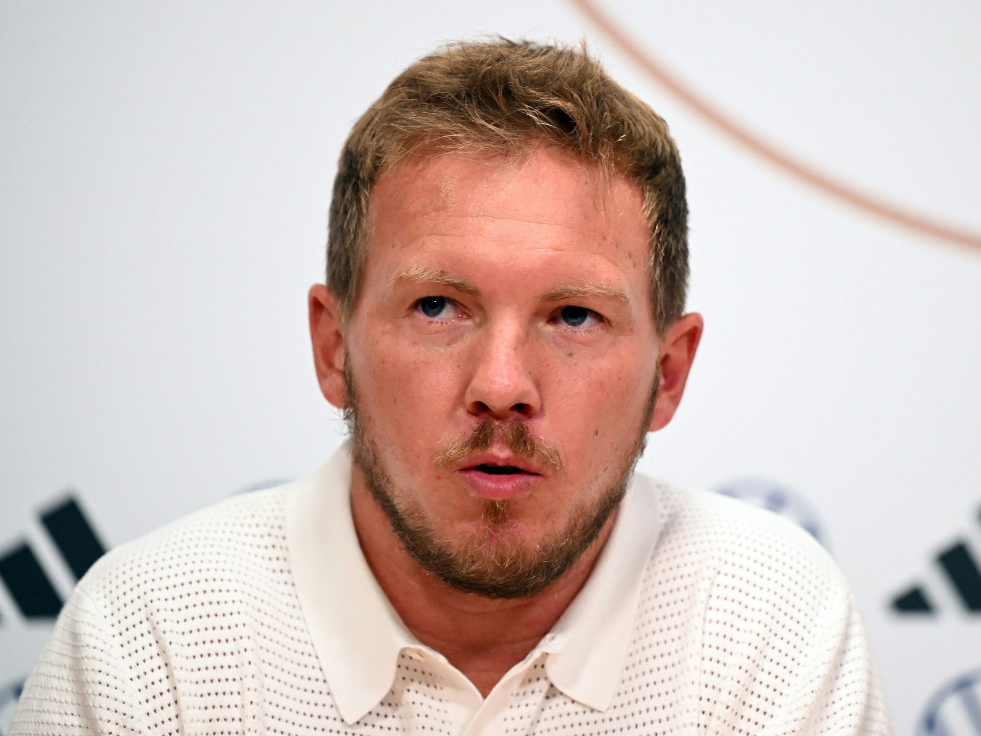 Bundestrainer Julian Nagelsmann während der Pressekonferenz vor dem Spiel.