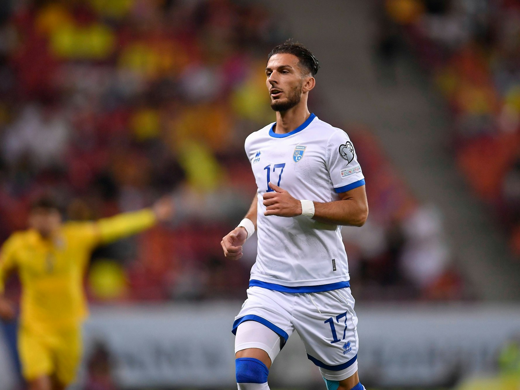 FC-Profi Leart Pacarada am 12. September 2023 im Spiel gegen Rumänien.