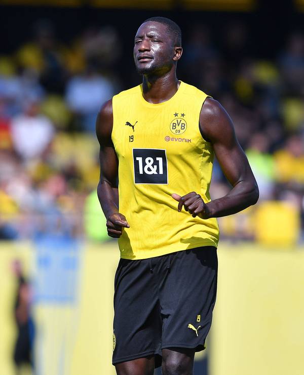 Serhou Guirassy auf dem Trainingsgelände in Dortmund.