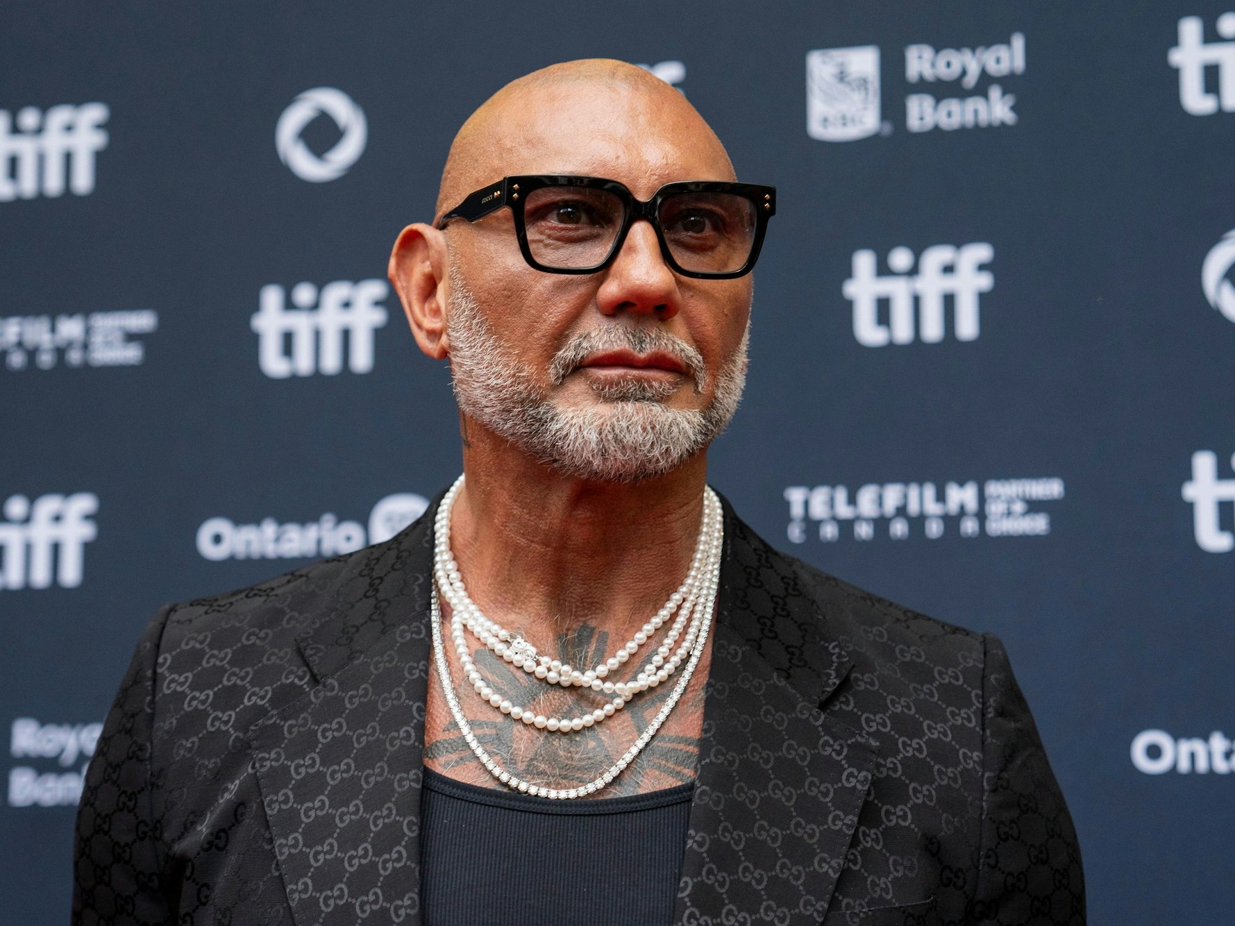 Dave Bautista am 6. September 2024 in Toronto auf dem Roten Teppich bei der Premiere des Films „The Last Showgirl“.