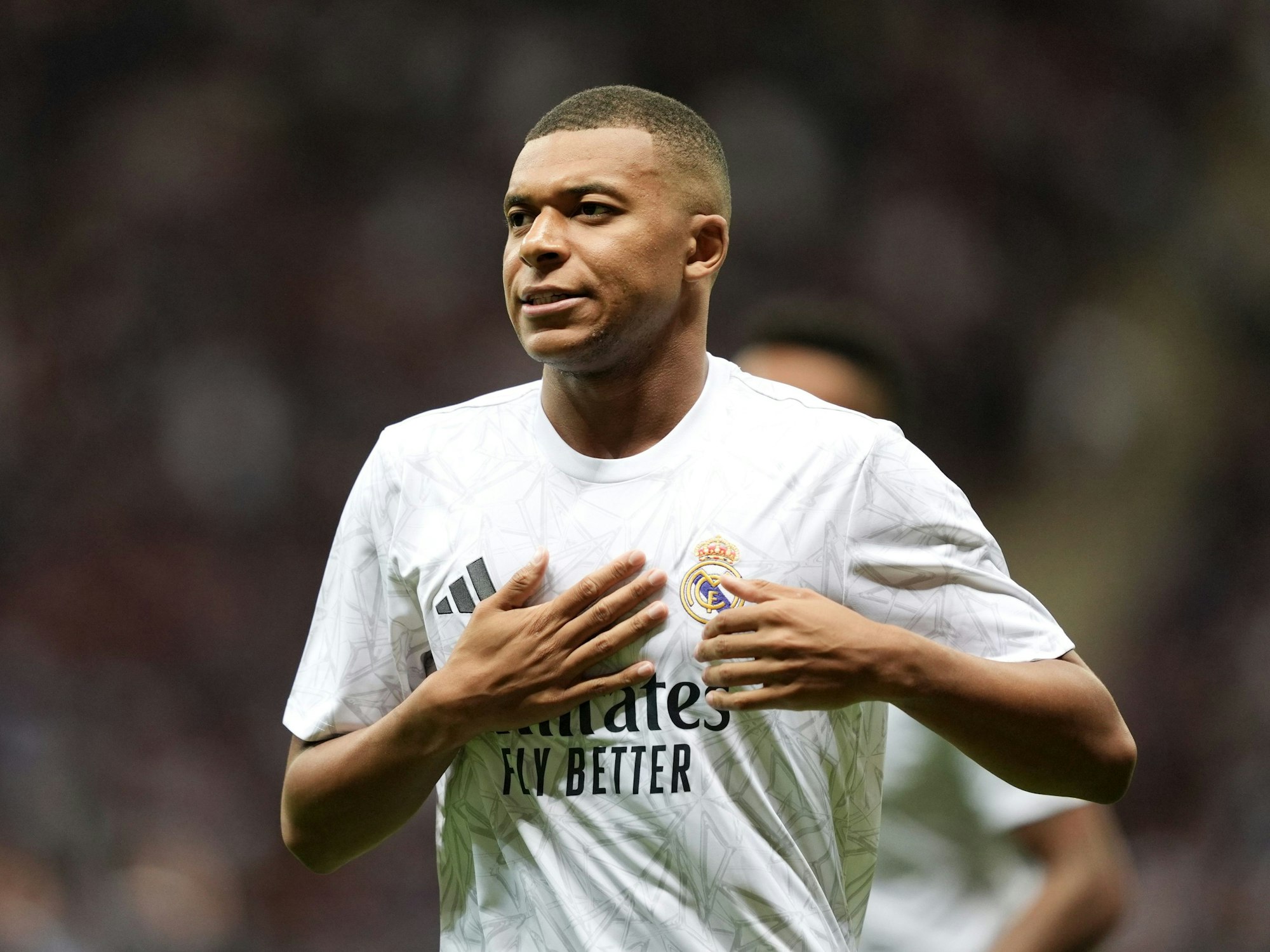 Kylian Mbappé im Real-Madrid-Trikot.
