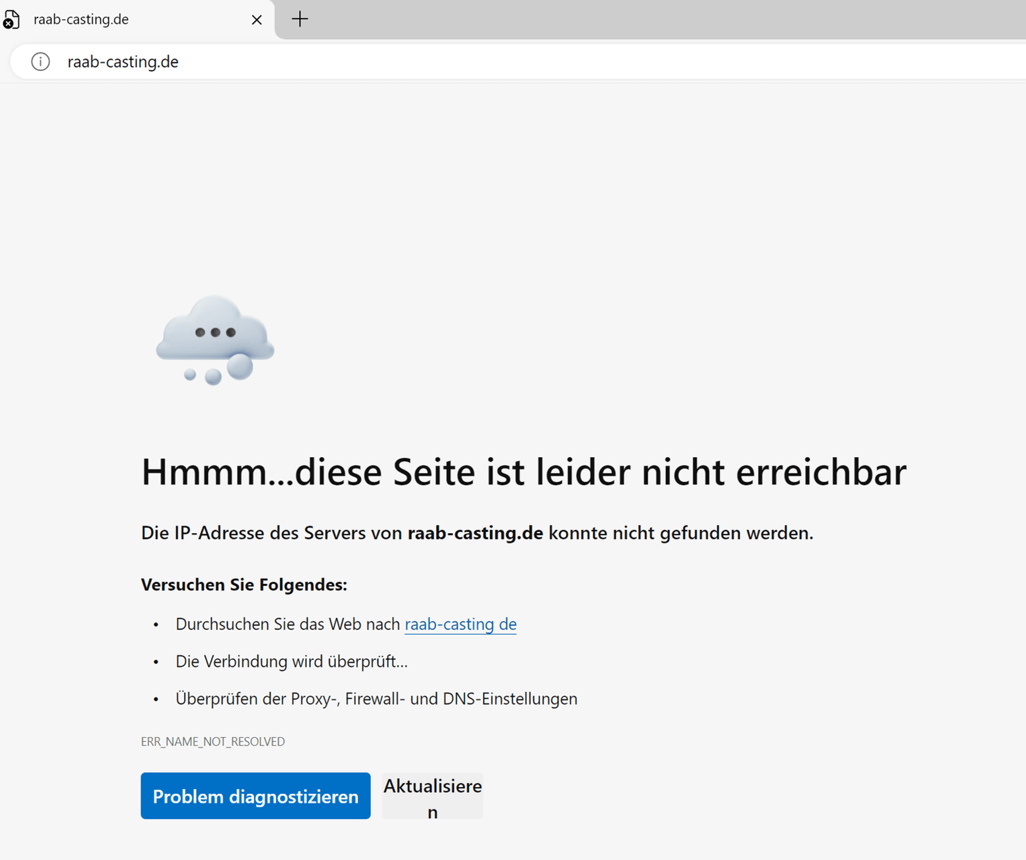 Blick auf die Casting-Internetseite für Raabs neue Show: Am Sonntagabend geht wenig.