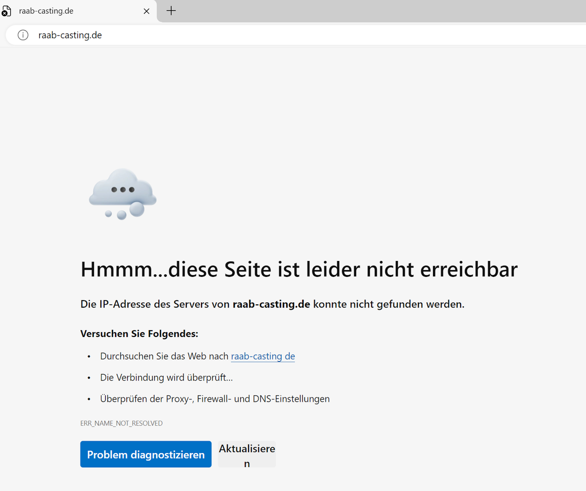 Blick auf die Casting-Internetseite für Raabs neue Show: Am Sonntagabend geht wenig.
