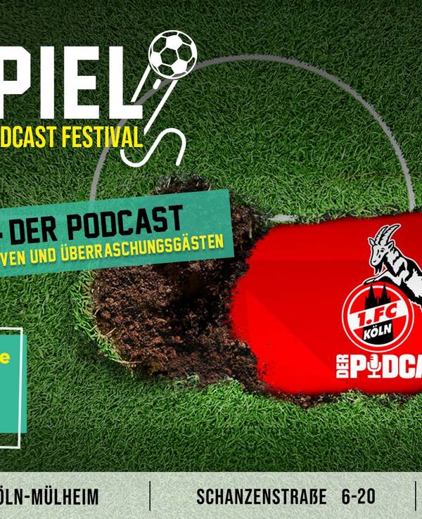 Werbebild für „Heimspiel! - Das 1. Kölner Fußball Podcast Festival“