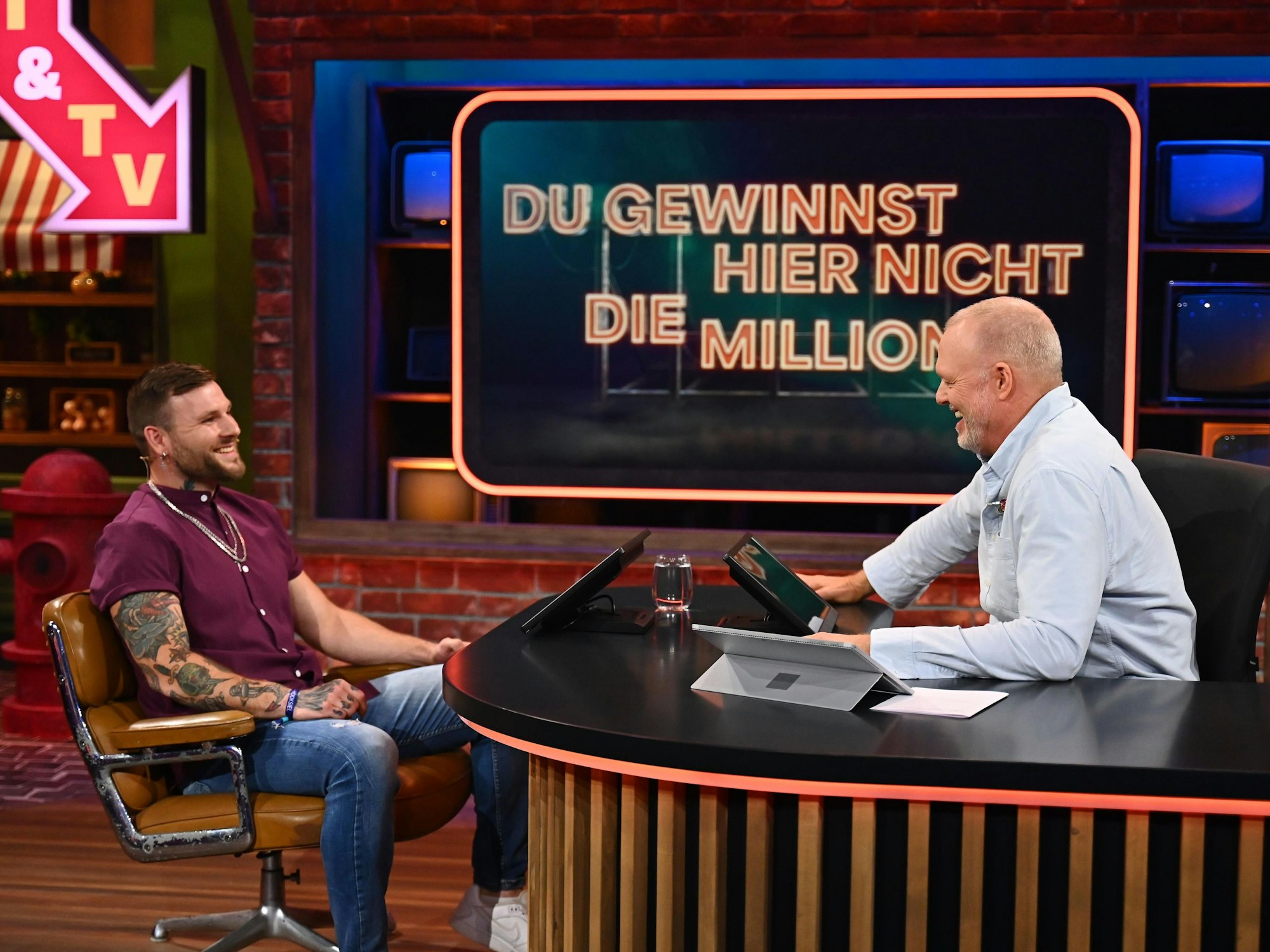 Kandidat Oliver Buse (l.) und Stefan Raab.